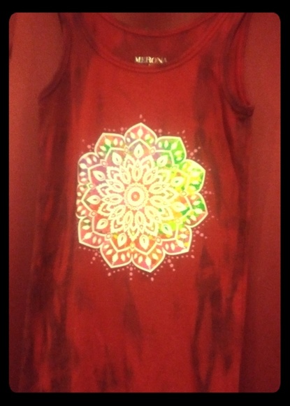 Tie-dyed tank w/design NWOT - Picture 1 of 2